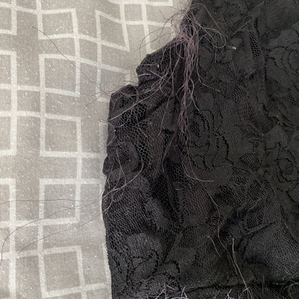 Black floral double-layer diagonal v-neck midi Flowy dress - Picture 12 of 17